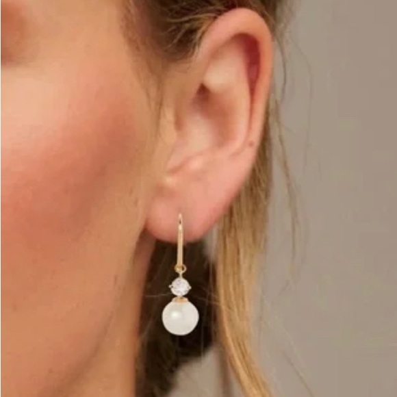 Kate Spade New York Pearls Of Wisdom - Dangle Pearl Rhinestone Drop Earrings - Picture 6 of 11